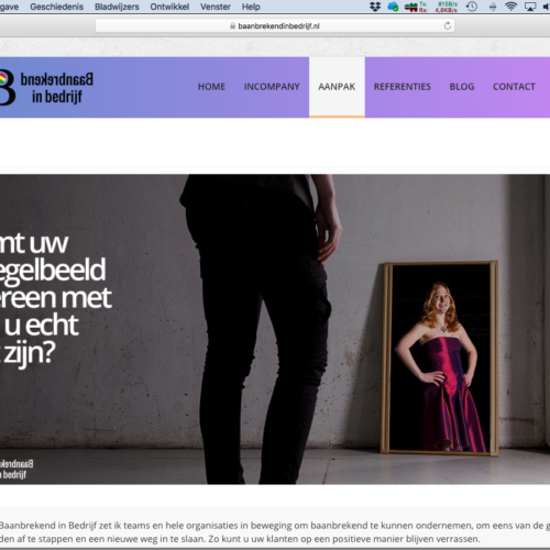 Marketingscan als basis voor Reclame fotografie voor gebruik op de website van Baanbrekend in Bedrijf.